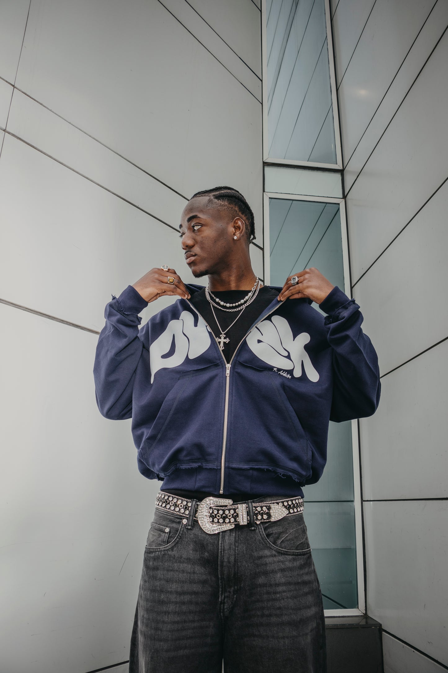 NAVY BLUE ZipUp Dusk Hoodie