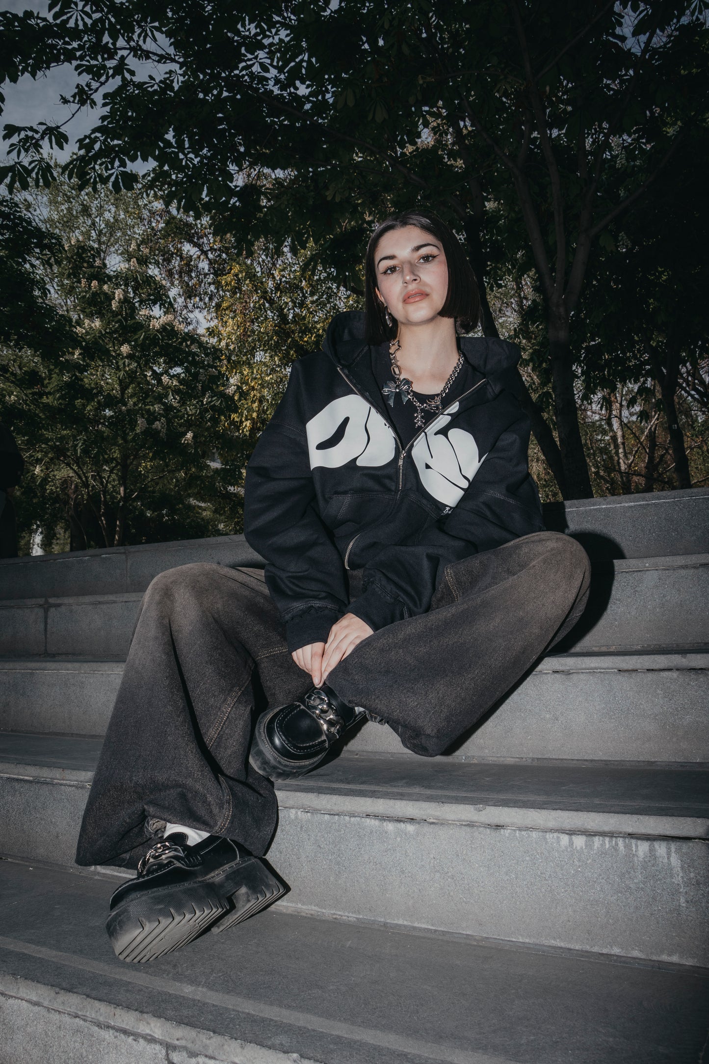 BLACK ZipUp Dusk Hoodie