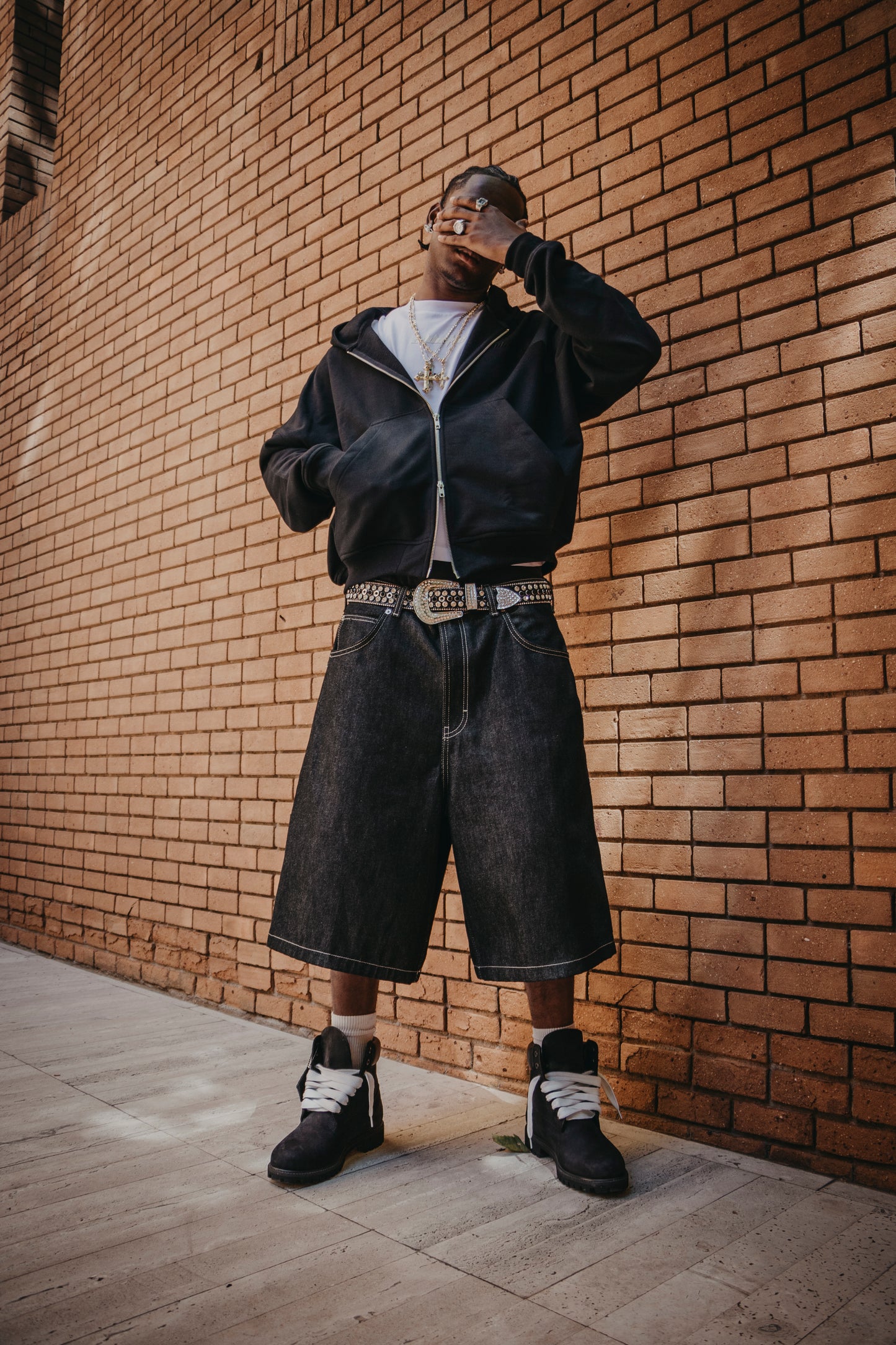 BLACK Double Zip Hoodie
