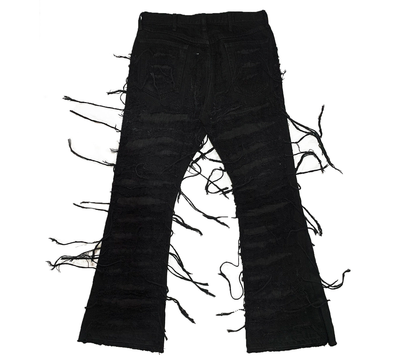Distressed Full Black Pants