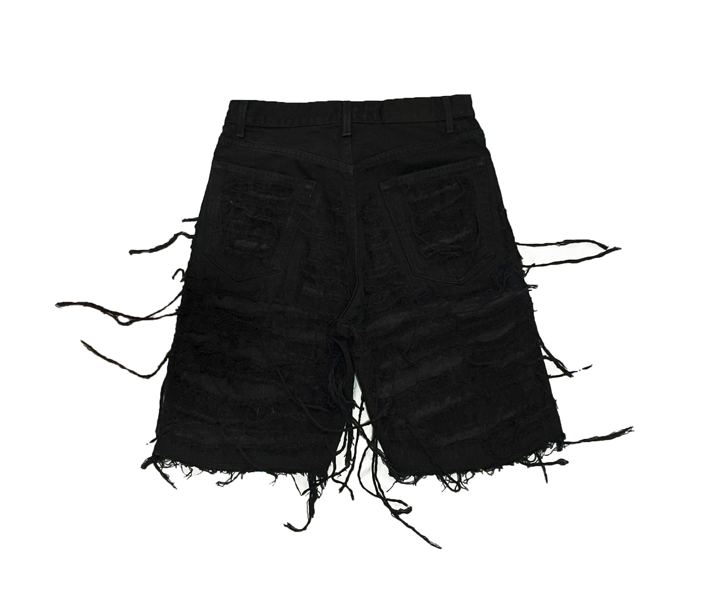 Distressed Full Black Short