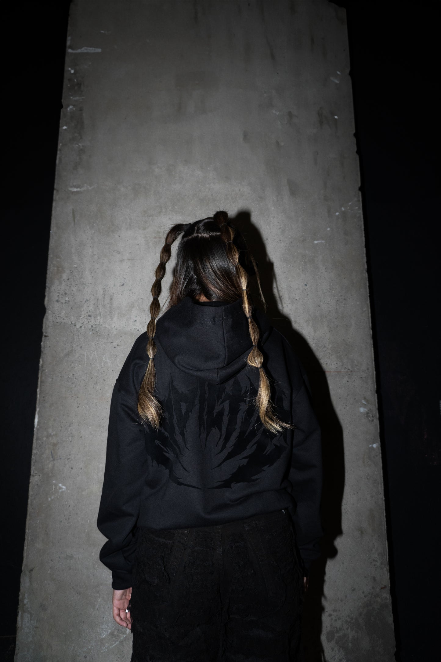 "DarkSide" Black BoxyFit Hoodie