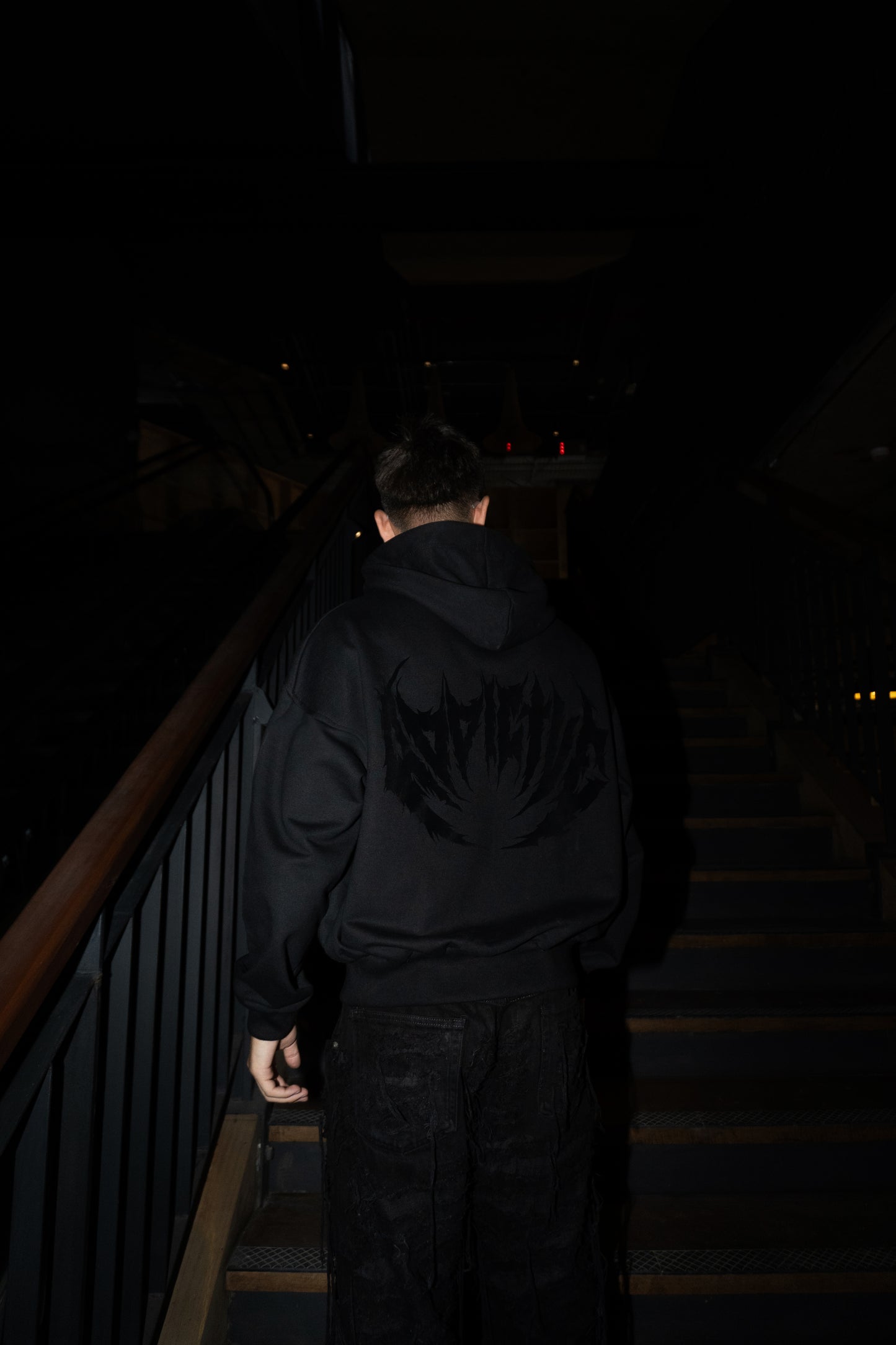 "DarkSide" Black BoxyFit Hoodie