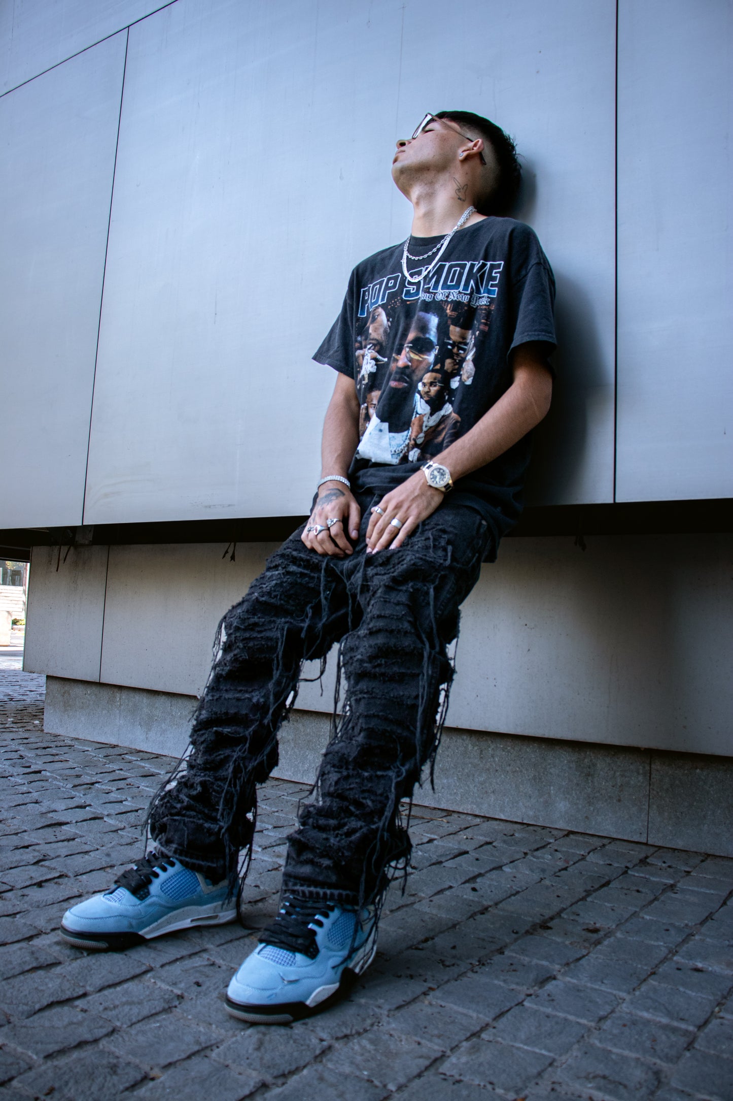 Distressed Full Black Pants