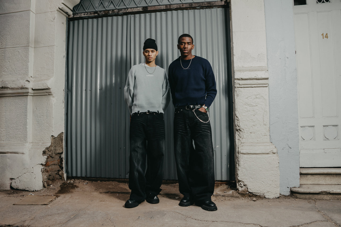 Sky Grey Frayed Heavyweight® Sweater