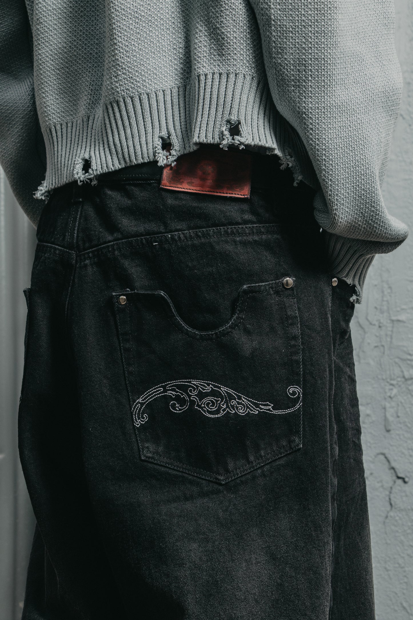 Sky Grey Frayed Heavyweight® Sweater