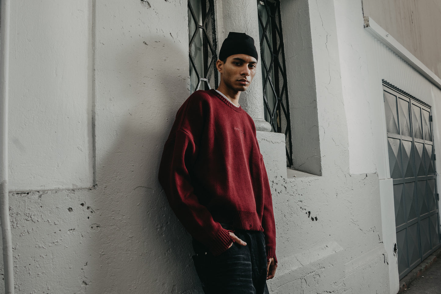 Burgundy Frayed Heavyweight® Sweater