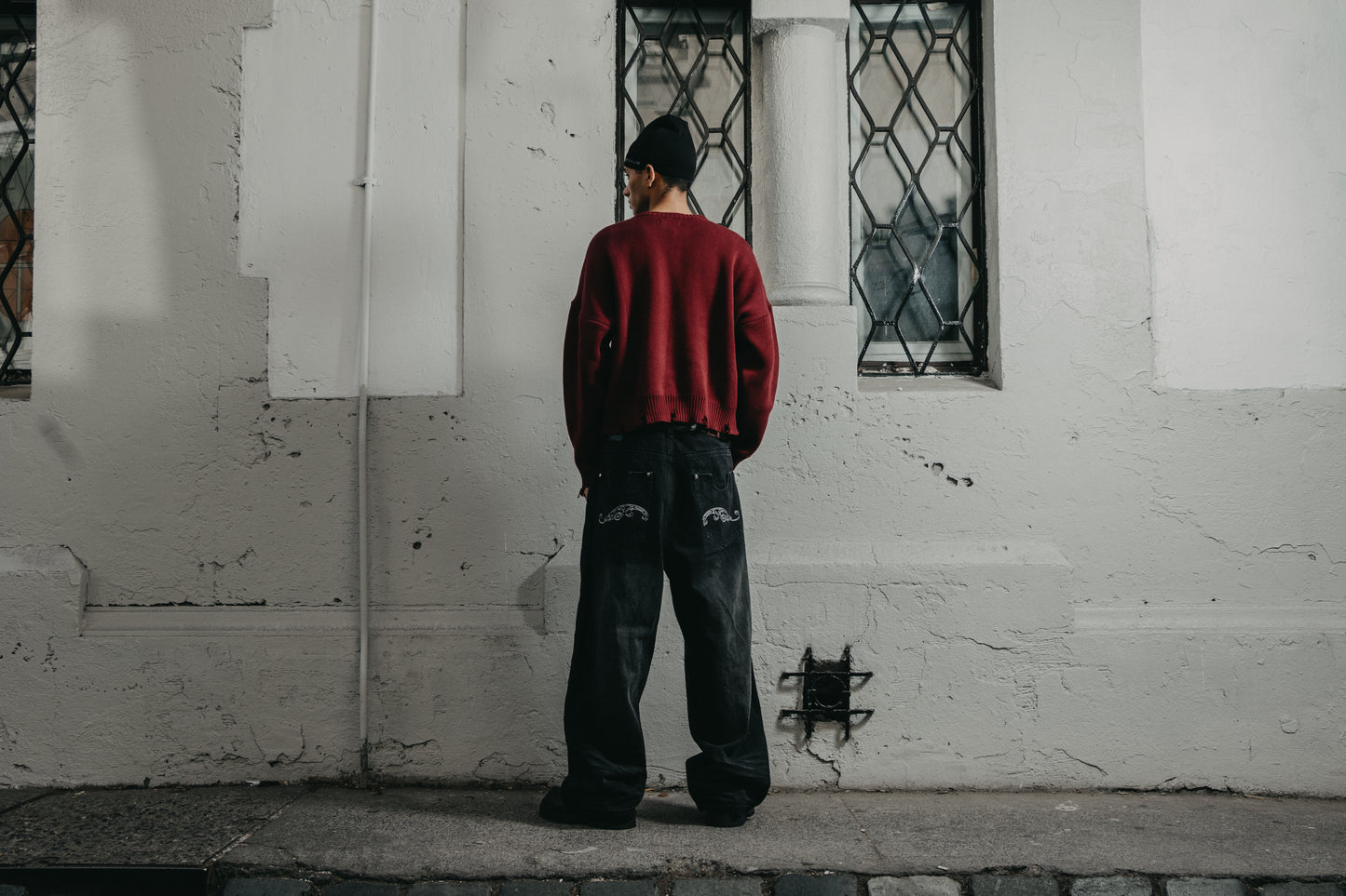 Burgundy Frayed Heavyweight® Sweater