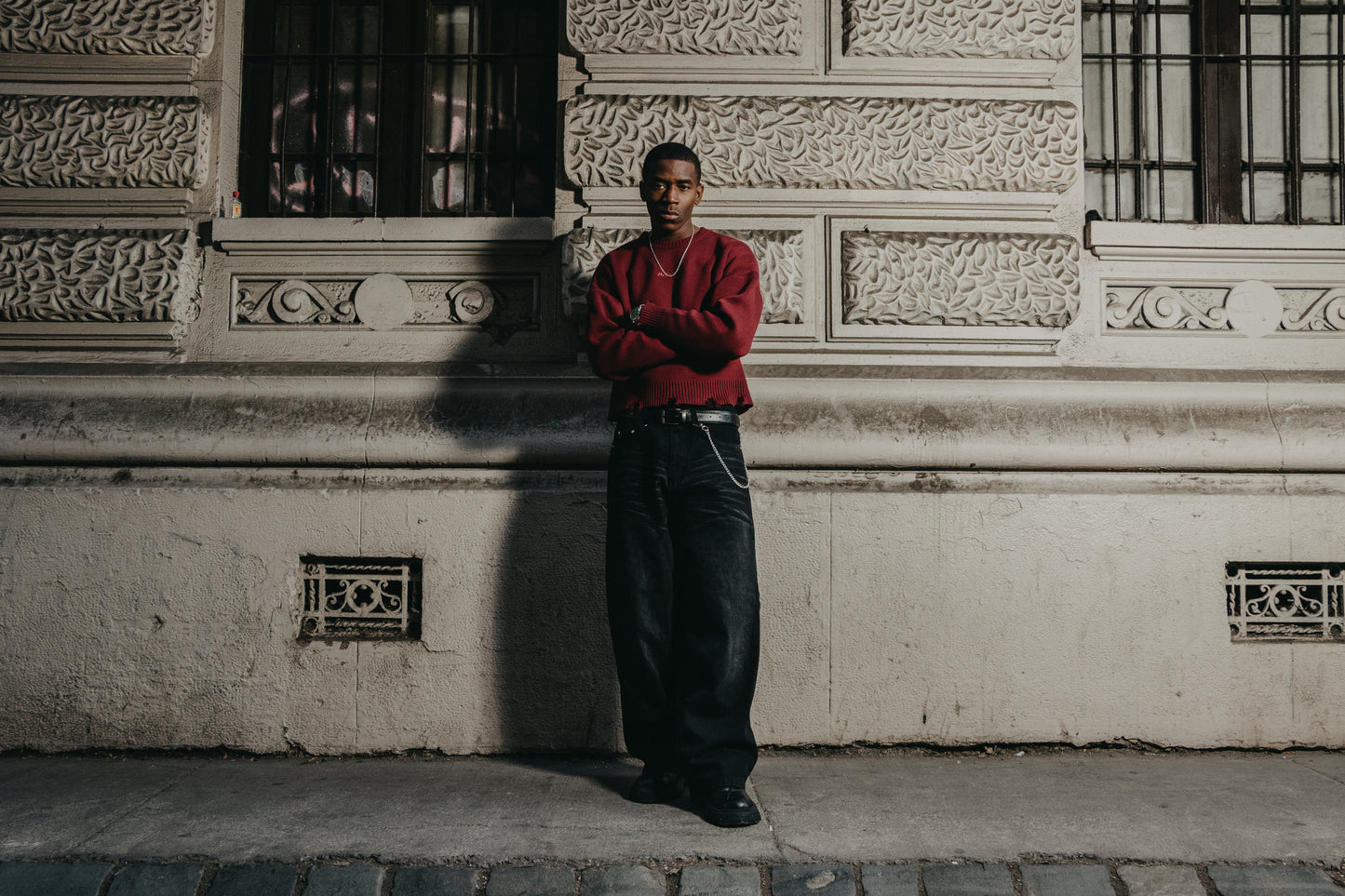 Burgundy Frayed Heavyweight® Sweater