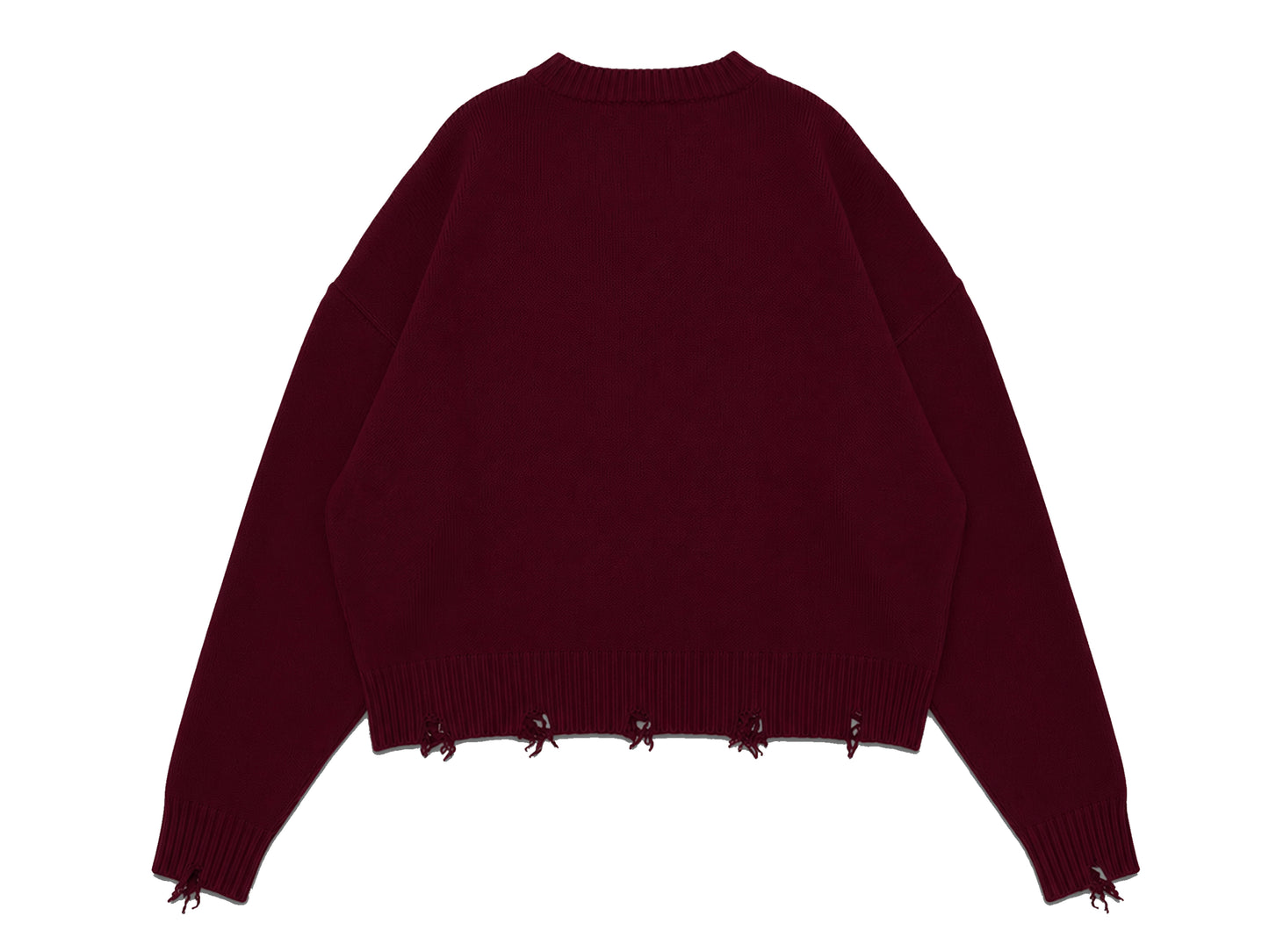 Burgundy Frayed Heavyweight® Sweater
