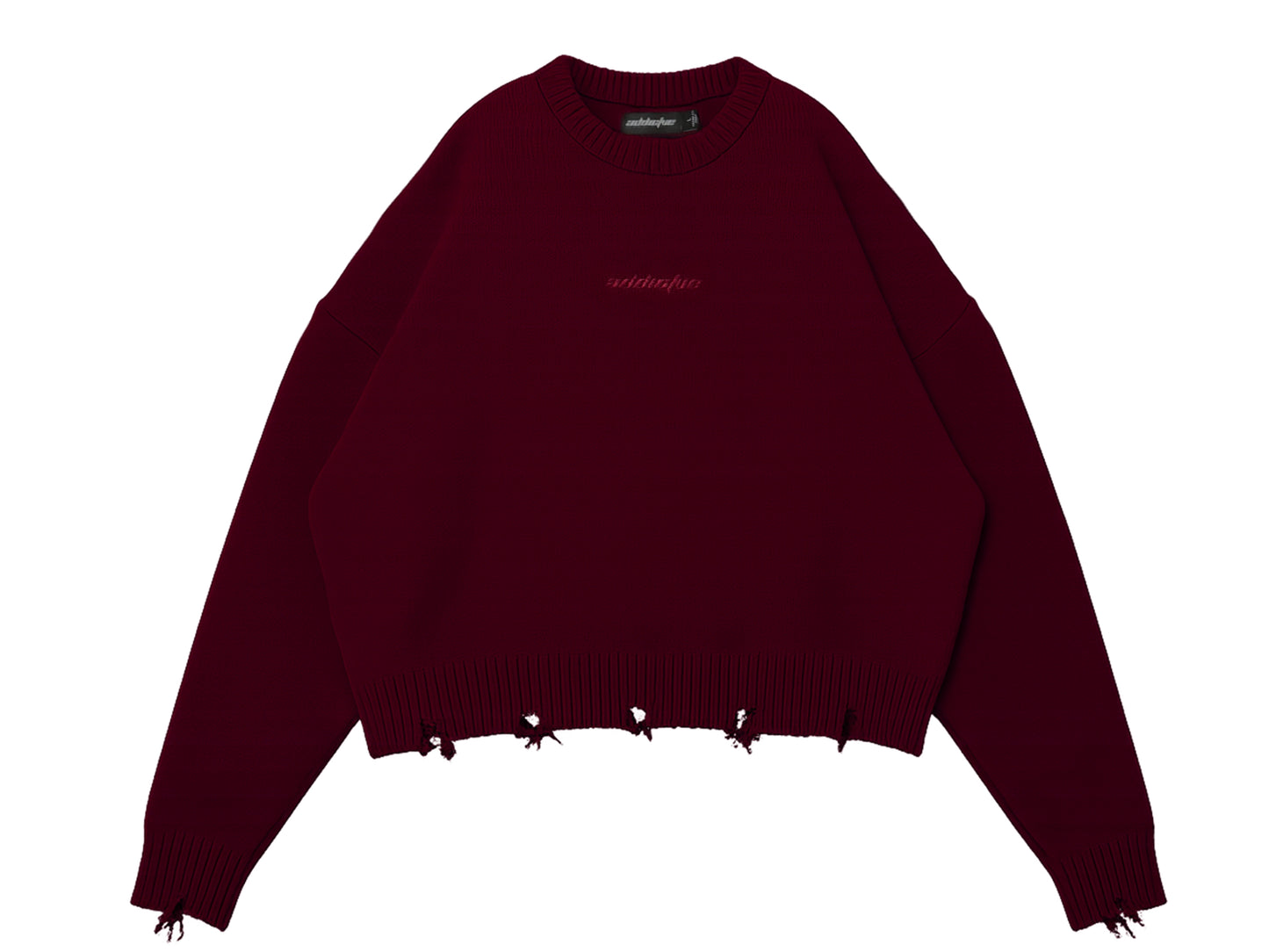 Burgundy Frayed Heavyweight® Sweater