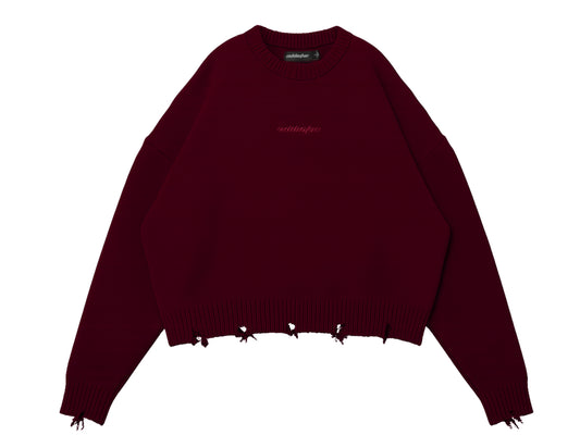Burgundy Frayed Heavyweight® Sweater