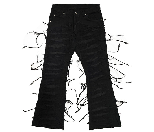 Distressed Full Black Pants