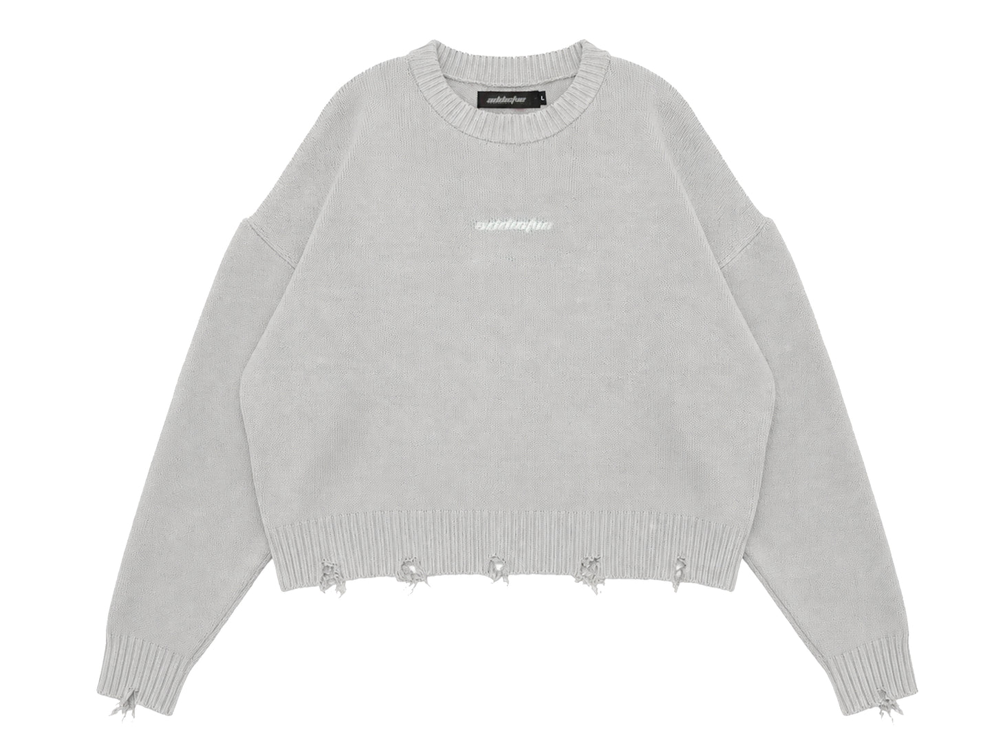 Sky Grey Frayed Heavyweight® Sweater
